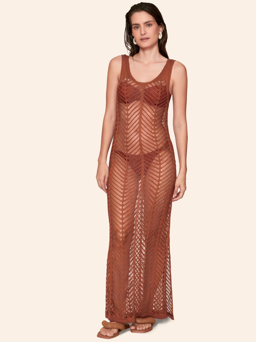 saída de praia tricot sunkiss terracota 8495414 lua luá