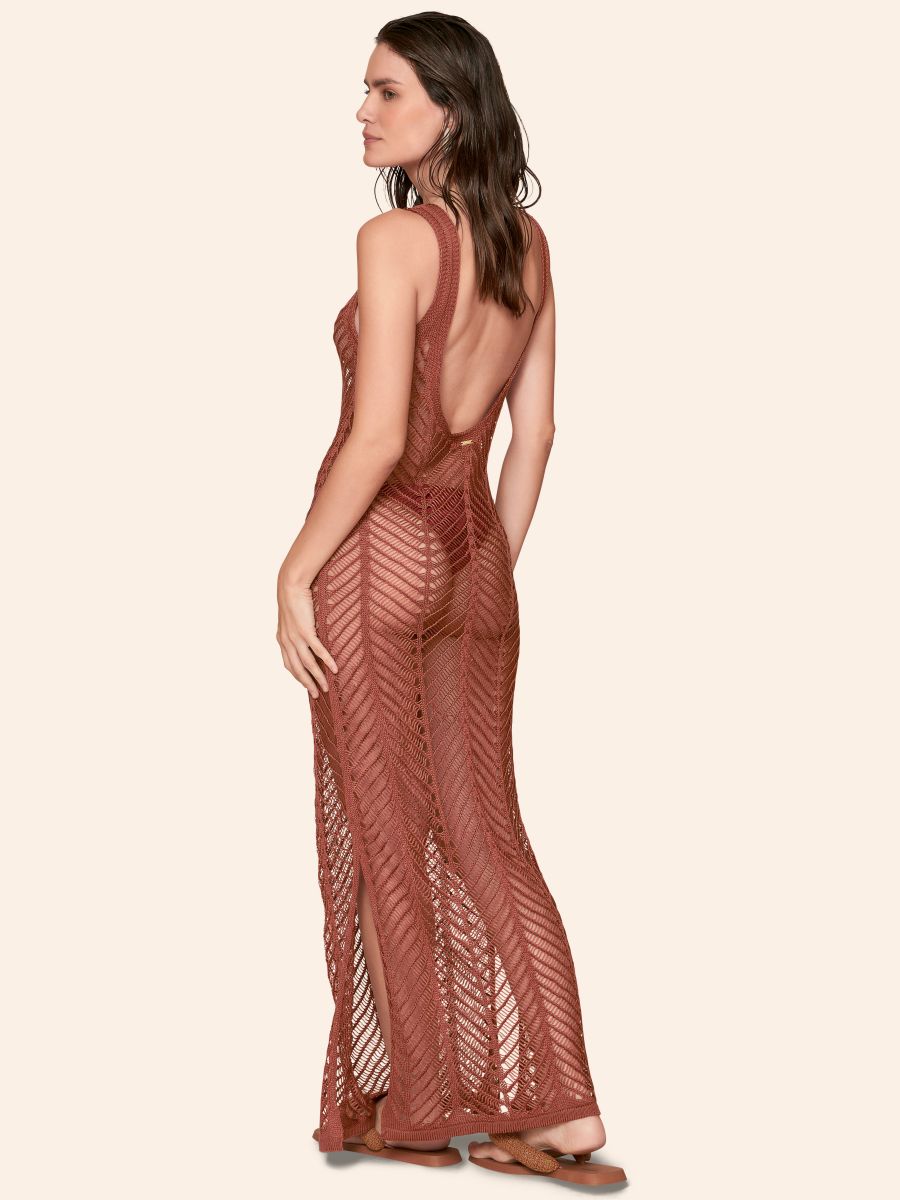 saída de praia tricot sunkiss terracota 8495414 lua luá