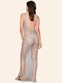 saída de praia tricot sunkiss prata 8495414 lua luá