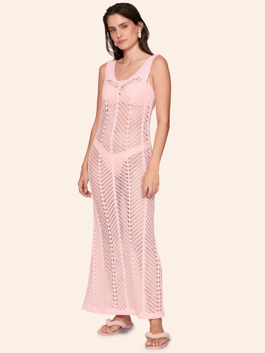 saída de praia tricot sunkiss rosa 8495414 lua luá