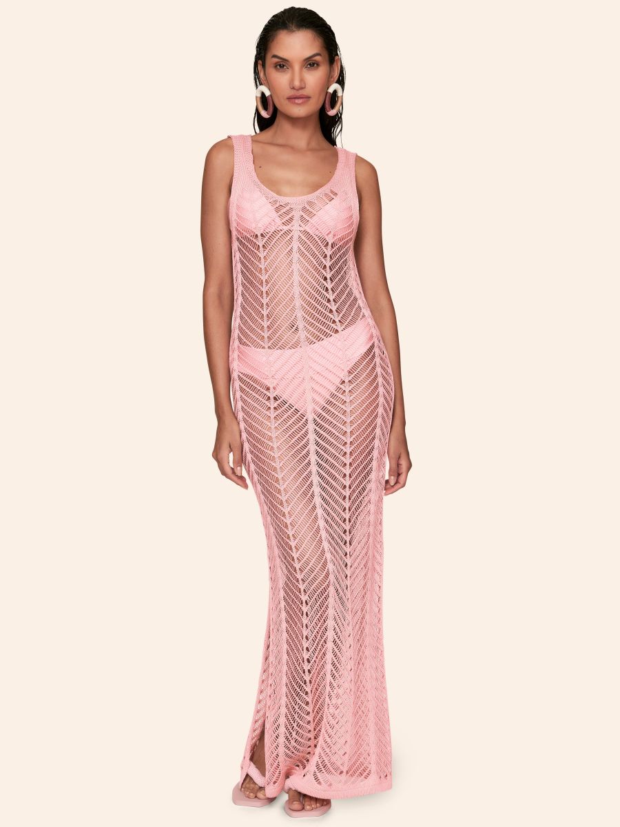 saída de praia tricot sunkiss rosa 8495414 lua luá