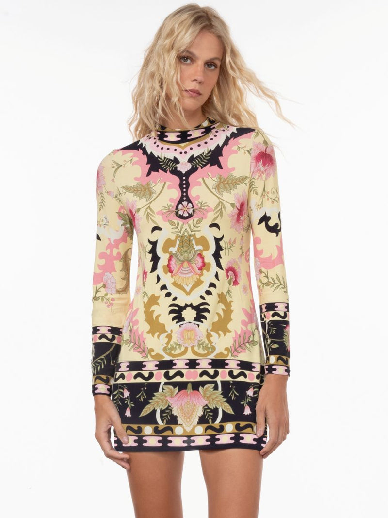 vestido curto floral carpet VE16 triya