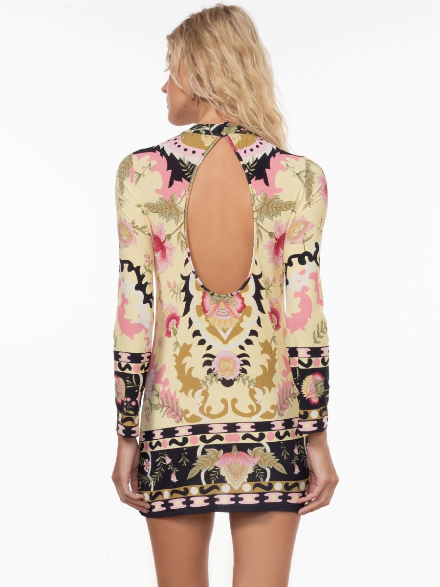 vestido curto floral carpet VE16 triya