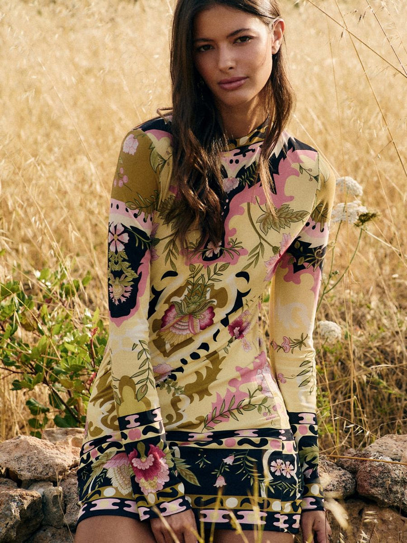 vestido curto floral carpet VE16 triya